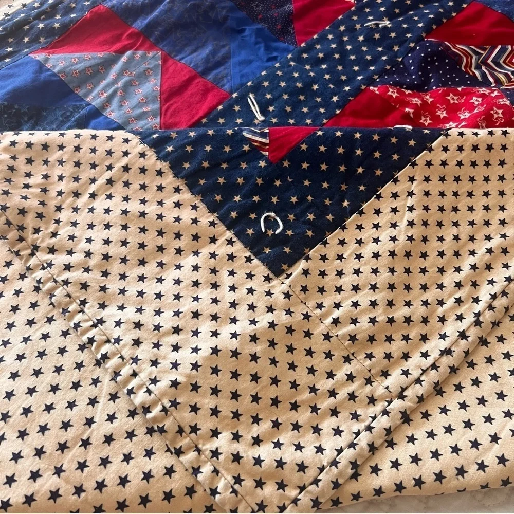 50”x40” New Handmade Patriotic Quilt, 100% Cotton.